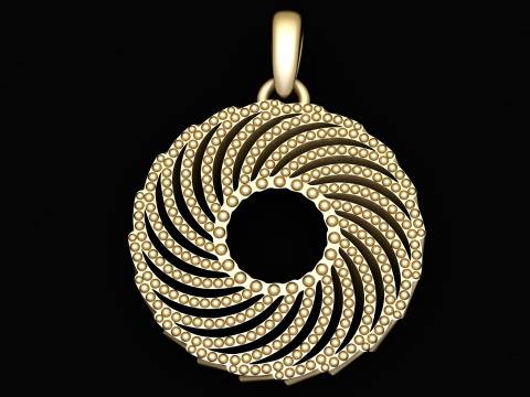 3D GOLD ROUND PENDANT 3D Print Model