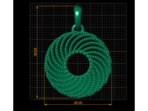 3D GOLD ROUND PENDANT 3D Print Model