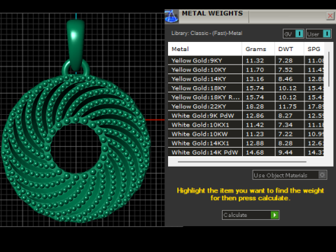 3D GOLD ROUND PENDANT 3D Print Model