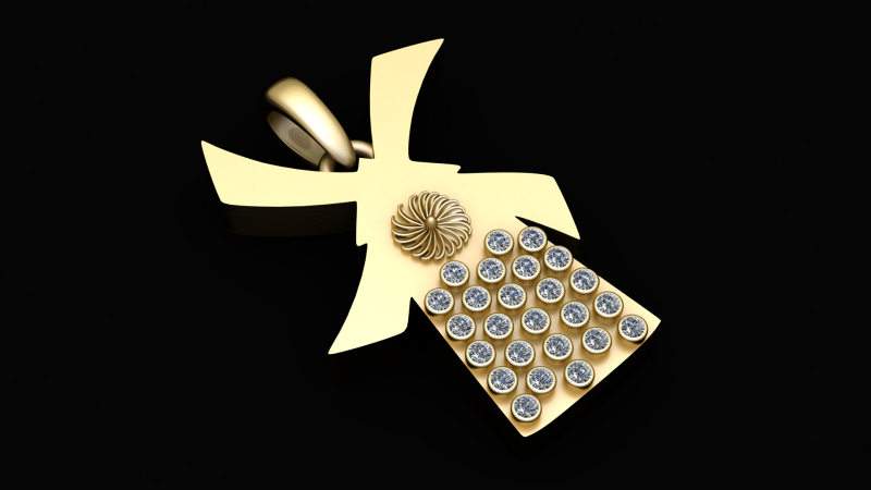 3D GOLD PENDANT 3D Print Model .c4d .max .obj .3ds .fbx .stl .blend 