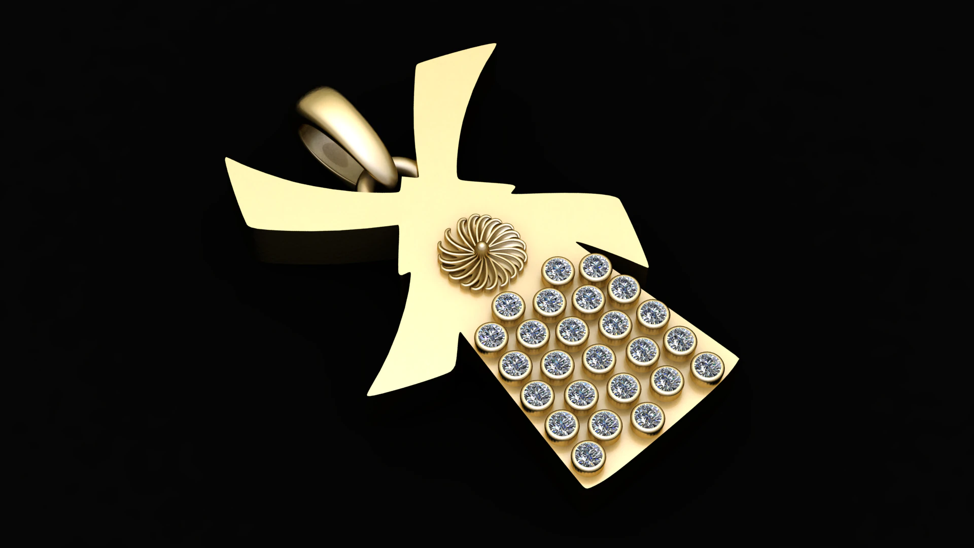 3D GOLD PENDANT 3D Print Model .c4d .max .obj .3ds .fbx .stl .blend 