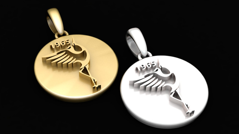 Buy Sterling Silver Crane Pendant 1965 3D प्रिंट मॉडल .c4d .max .obj .3ds .fbx .stl .blend