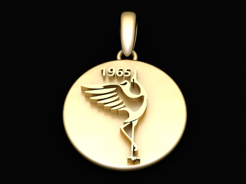 Buy Sterling Silver Crane Pendant 1965 3D प्रिंट मॉडल
