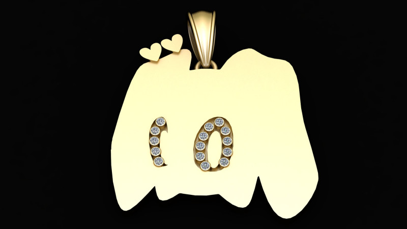 3D GOLD PENDANT Model Cetak 3D .c4d .max .obj .3ds .fbx .stl .blend 
