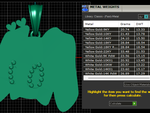 3D GOLD PENDANT Model Cetak 3D