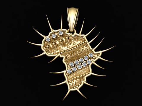 Africa-Inspired 3D Spiked Pendant 3D Принт Модель
