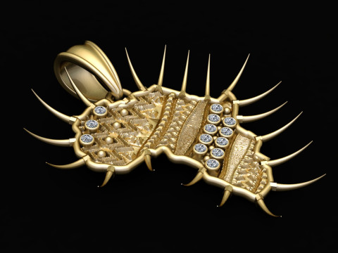 Africa-Inspired 3D Spiked Pendant 3D printmodel