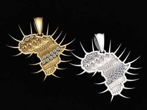 Africa-Inspired 3D Spiked Pendant 3D printmodel