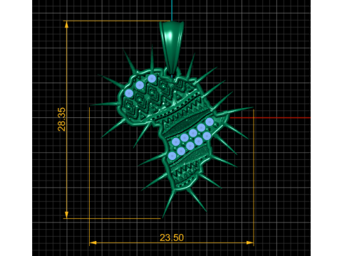 Africa-Inspired 3D Spiked Pendant 3D printmodel
