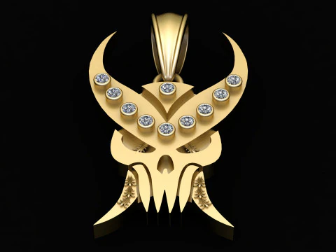 SKULL FACES GOLD PENDANT 3D Print Model