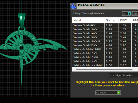 Abstract Winged Blade Gold Pendant 3D Printable Model 3D Druckmodell