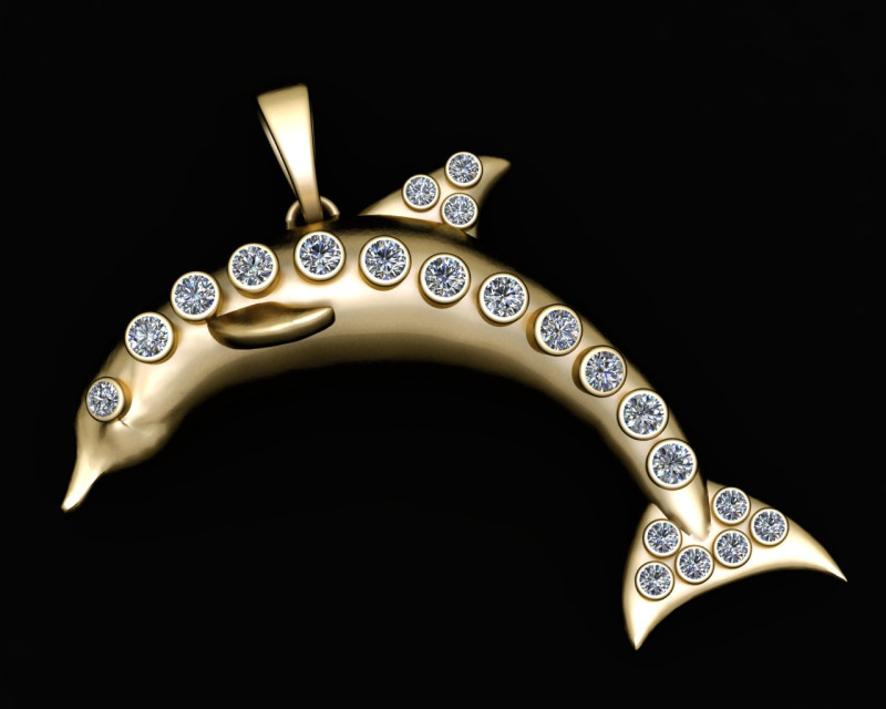 3D SHARK PENDANT 3D प्रिंट मॉडल .c4d .max .obj .3ds .fbx .stl .blend