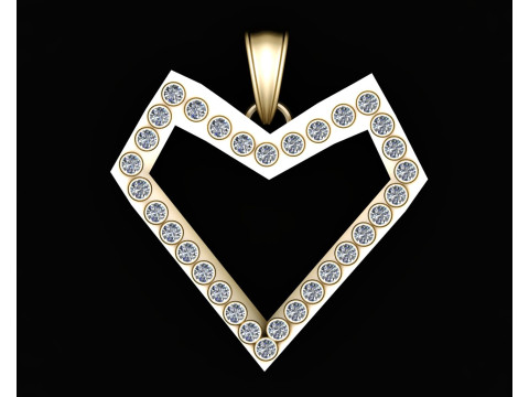 3D HEART DIAMOUND PENDANT 3D Print Model