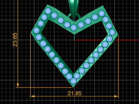 3D HEART DIAMOUND PENDANT Modello di stampa 3D