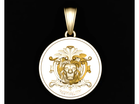 丸顔のライオンペンダント 3Dプリントモデル
