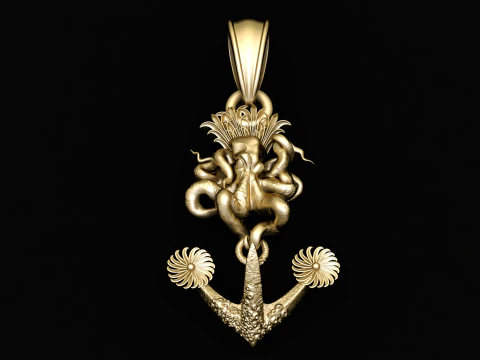 3D HOOK GOLD PENDANT 3D Print Model