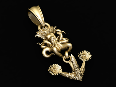 3D HOOK GOLD PENDANT 3D Print Model