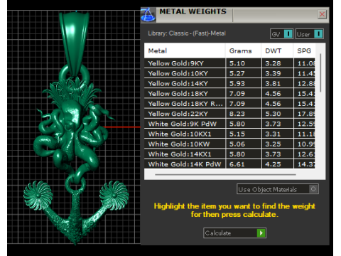 3D HOOK GOLD PENDANT 3D Print Model