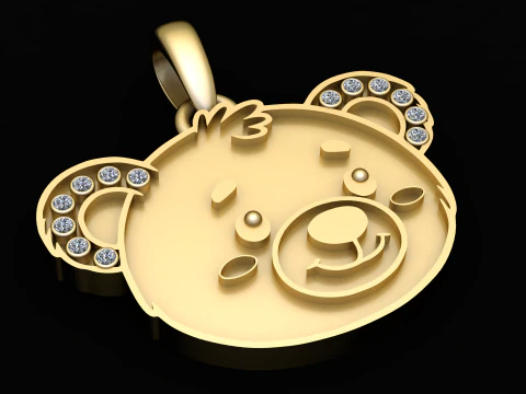 BEAR FACES PENDANT 3D Print Model