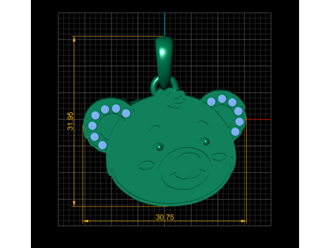 BEAR FACES PENDANT 3D प्रिंट मॉडल