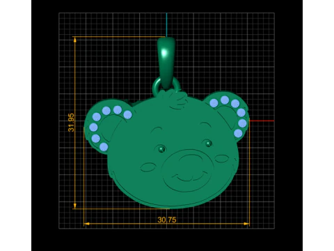 BEAR FACES PENDANT 3D Print Model