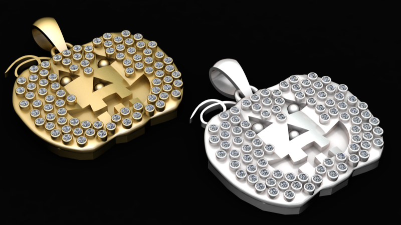 GOLD DIAMOUND PENDANT 3D Print Model .c4d .max .obj .3ds .fbx .stl .blend 