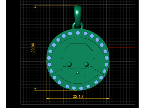 ROUND FACES PENDANT 3Dプリントモデル
