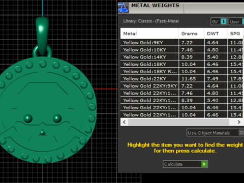 ROUND FACES PENDANT 3Dプリントモデル