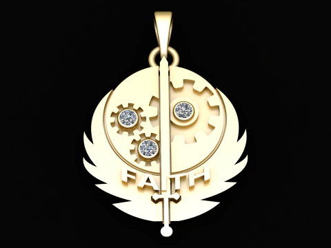 ROUND FATH PENDANT 3D Print Model