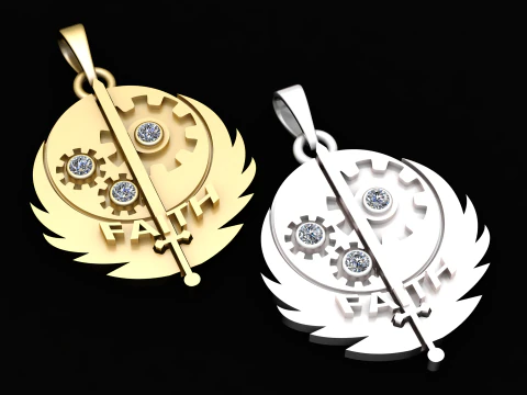 ROUND FATH PENDANT 3D Print Model