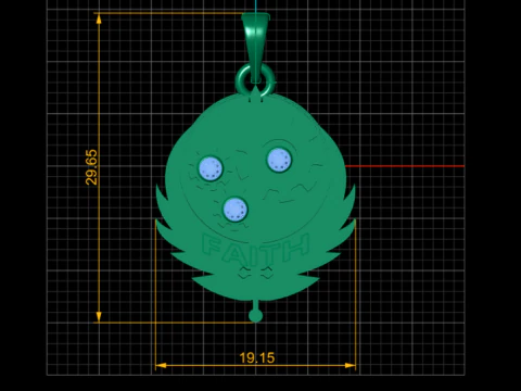 ROUND FATH PENDANT 3D Print Model