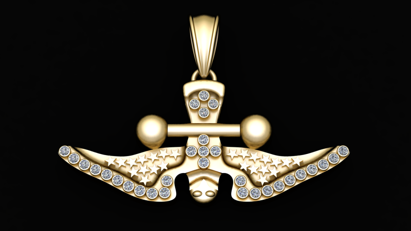 3D GOLD DIAMOUND PENDANT 3Dプリントモデル .c4d .max .obj .3ds .fbx .stl .blend