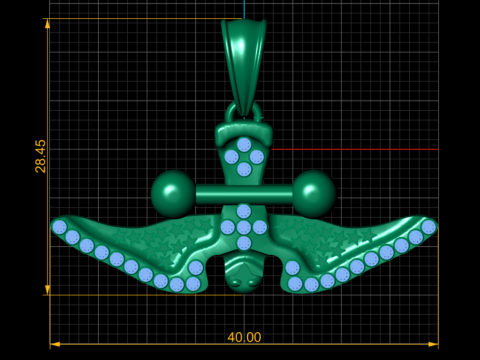 3D GOLD DIAMOUND PENDANT 3Dプリントモデル