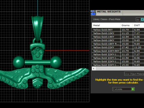 3D GOLD DIAMOUND PENDANT 3D Print Model
