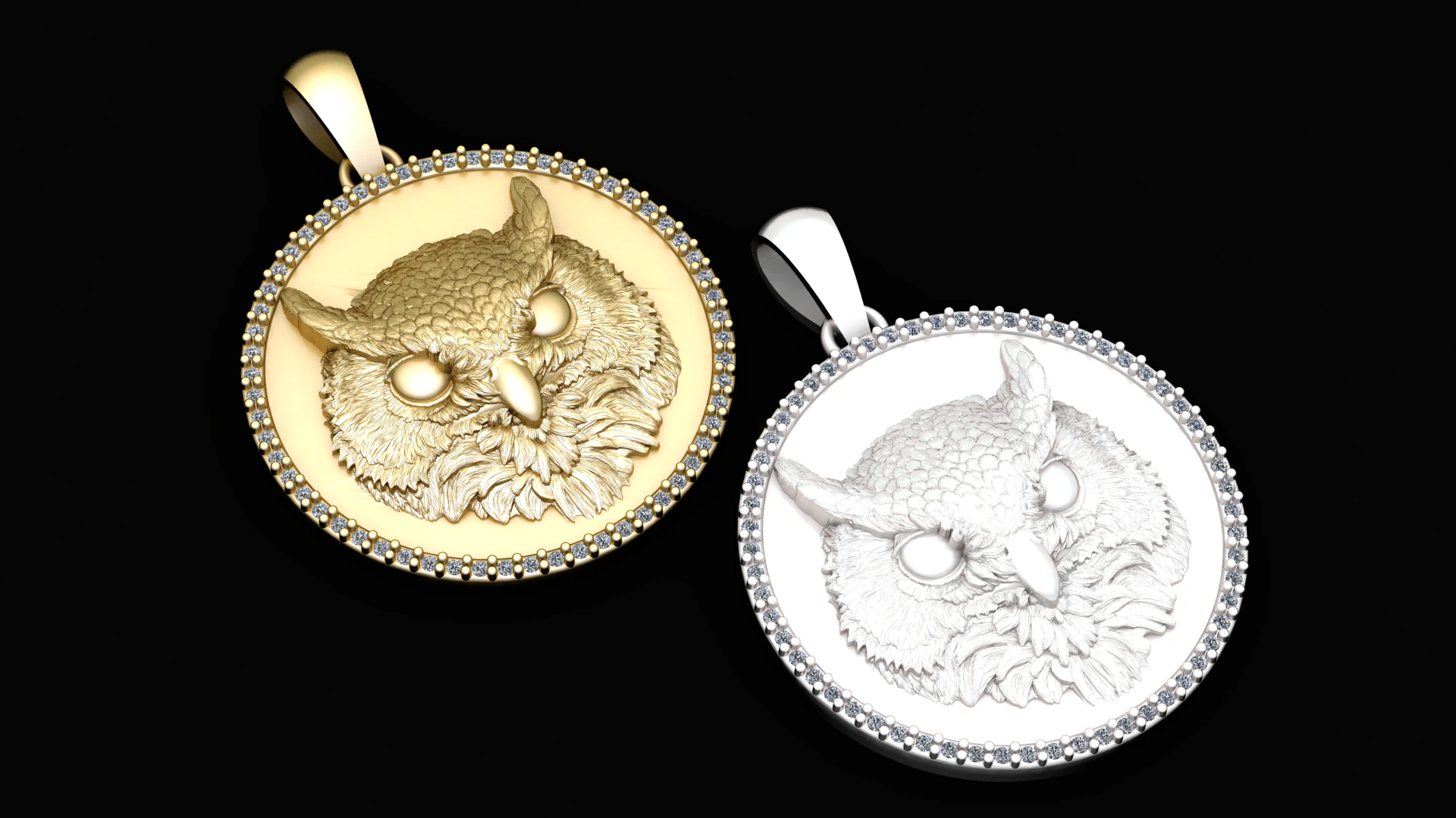Hip Hop Viking Owl Bird PENDANT 3D Print Model .c4d .max .obj .3ds .fbx .stl .blend 