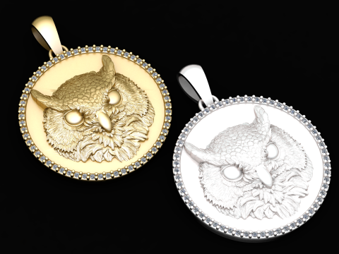 Hip Hop Viking Owl Bird PENDANT Modello di stampa 3D
