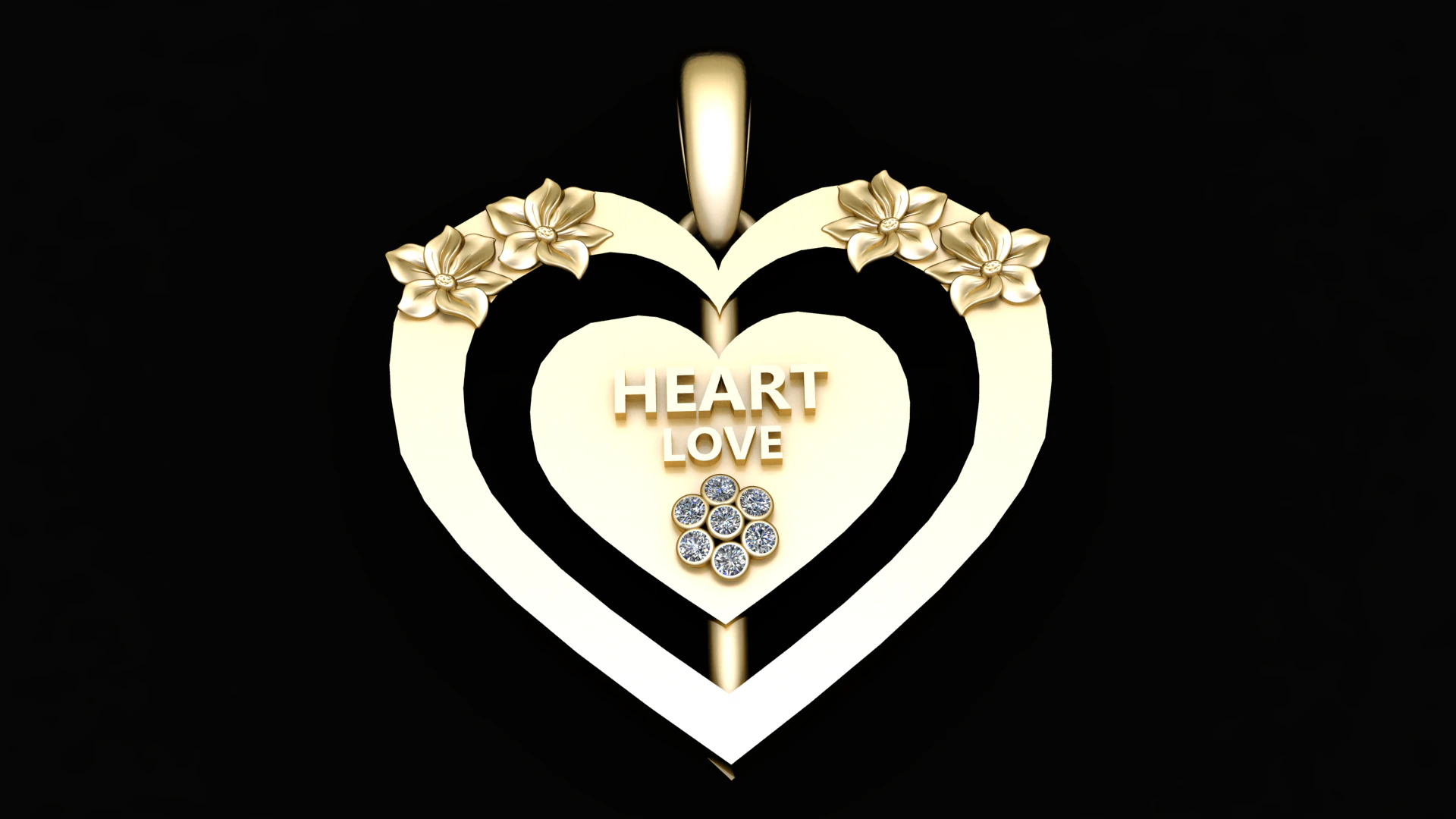 HEART LOVE PENDANT 3D Print Model .c4d .max .obj .3ds .fbx .stl .blend