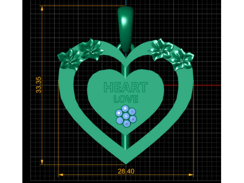 HEART LOVE PENDANT 3D Print Model