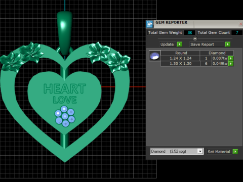 HEART LOVE PENDANT 3D Print Model