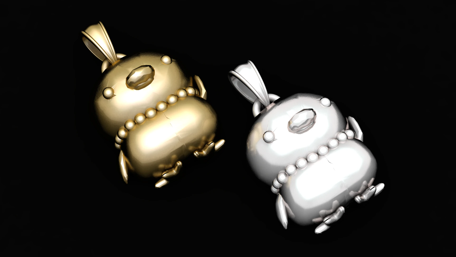 3D ANIMALS BODY PENDANT 3D Print Model .c4d .max .obj .3ds .fbx .stl .blend 