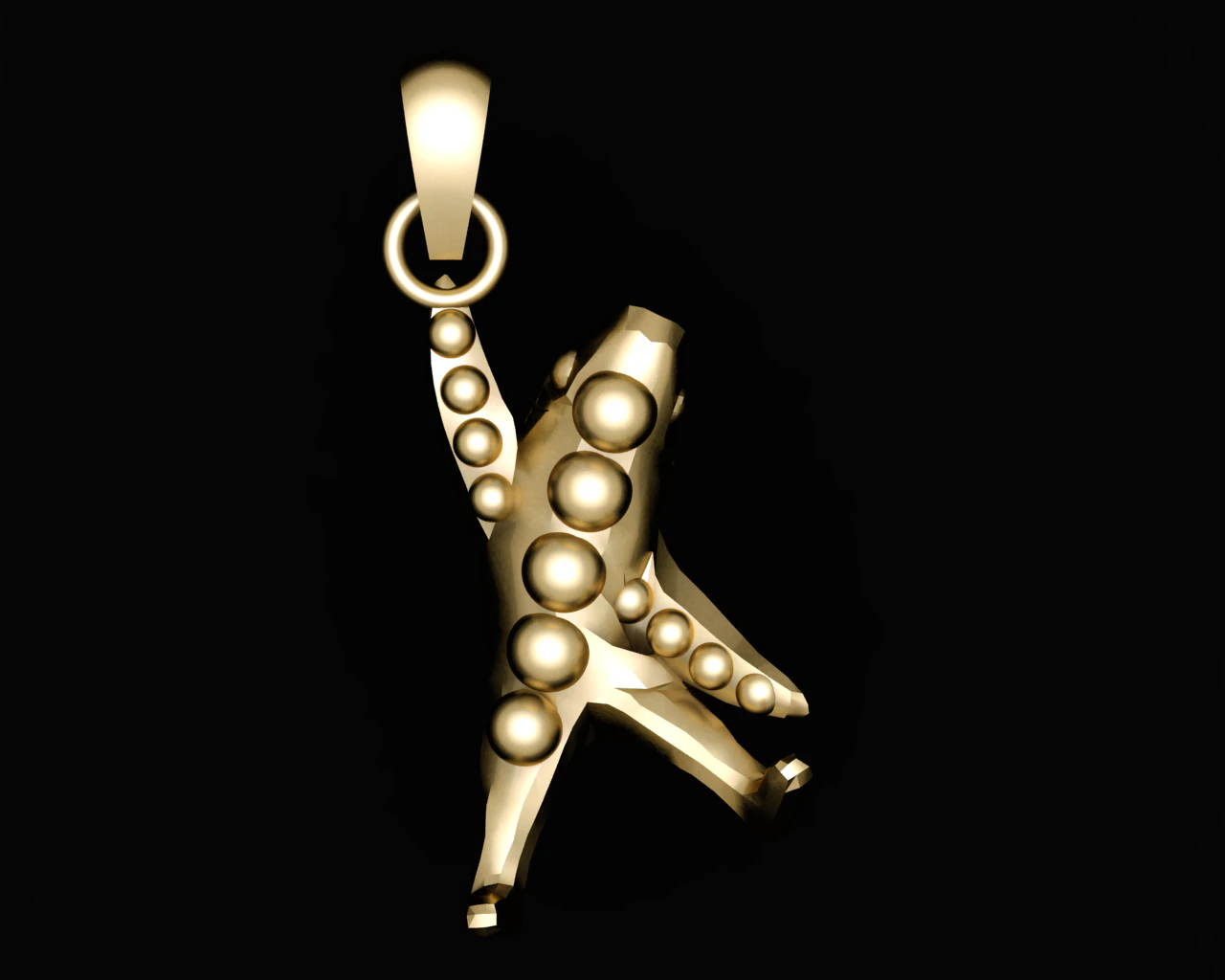 MEN 3D GOLD PENDANT 3D Print Model .c4d .max .obj .3ds .fbx .stl .blend