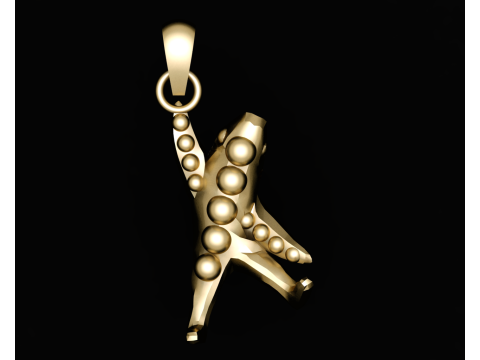 MEN 3D GOLD PENDANT 3D Print Model