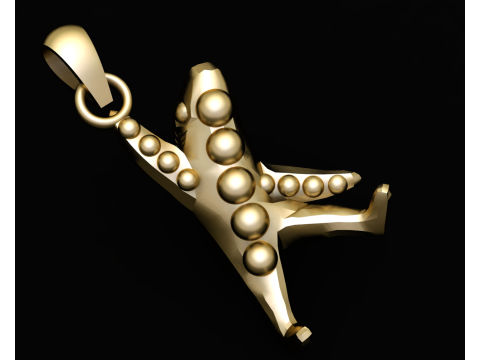 MEN 3D GOLD PENDANT Model Cetak 3D