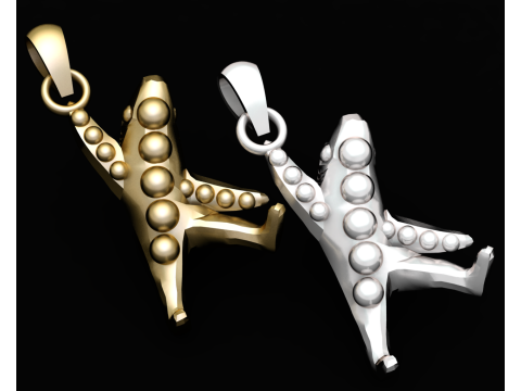 MEN 3D GOLD PENDANT Model Cetak 3D