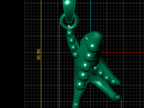 MEN 3D GOLD PENDANT Model Cetak 3D