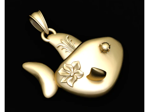 3D FISH GOLD PENDANT 3D Print Model