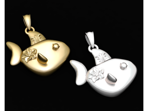 3D FISH GOLD PENDANT 3D प्रिंट मॉडल