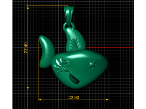 3D FISH GOLD PENDANT 3D प्रिंट मॉडल