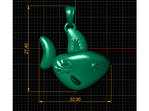 3D FISH GOLD PENDANT 3D Print Model