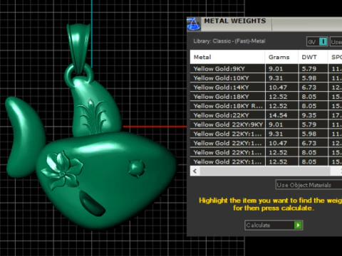 3D FISH GOLD PENDANT 3D Print Model